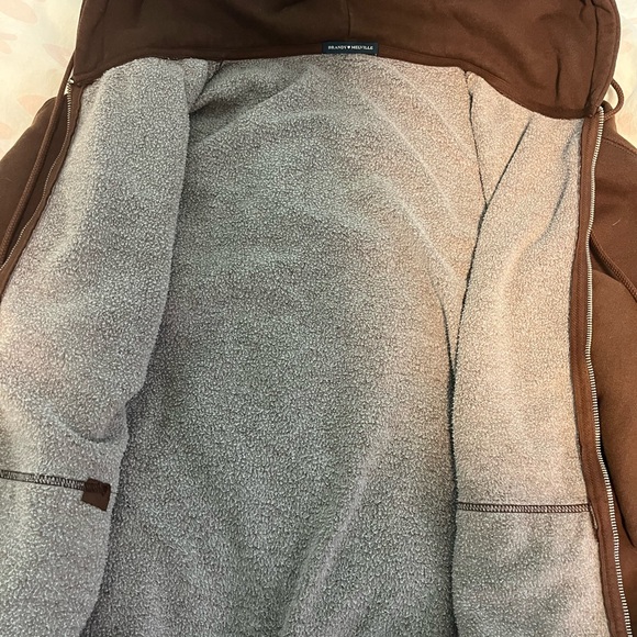 BRANDY MELVILLE brown oversized Christy zip up - Picture 3 of 4